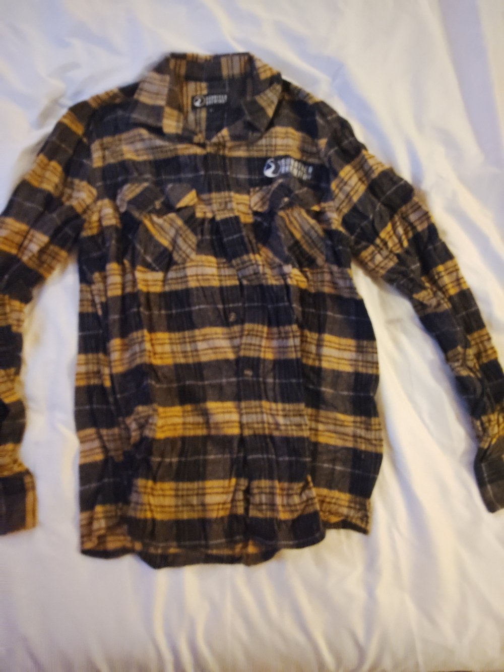 Yellow and Black Plaid Button-Up Shirt